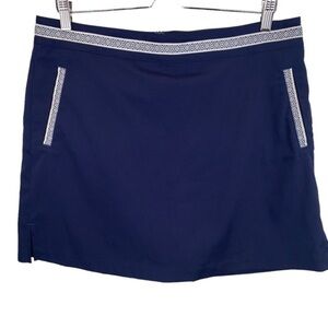 Lady Hagen Navy White Geometric Trim Golf Skort Tennis Skirt Women's sz 10